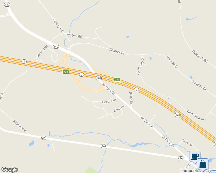 map of restaurants, bars, coffee shops, grocery stores, and more near 107 West Main Street in Westminster