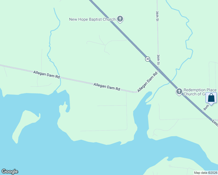 map of restaurants, bars, coffee shops, grocery stores, and more near 3701-3709 Allegan Dam Road in Allegan