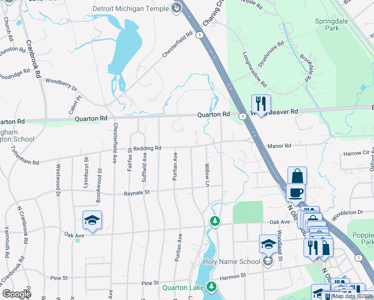map of restaurants, bars, coffee shops, grocery stores, and more near 1389 Lake Park Drive in Birmingham