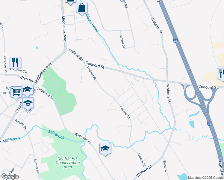 map of restaurants, bars, coffee shops, grocery stores, and more near 17 Seaford Street in Wilmington