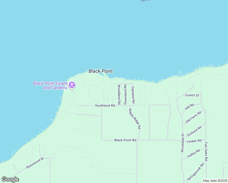 map of restaurants, bars, coffee shops, grocery stores, and more near N1840 Woodland Road in Lake Geneva