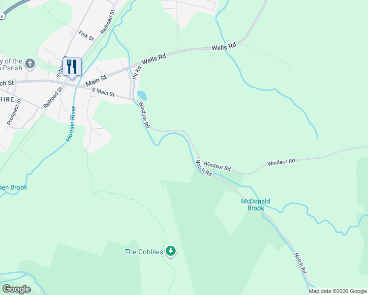 map of restaurants, bars, coffee shops, grocery stores, and more near 77-251 Windsor Rd in Cheshire