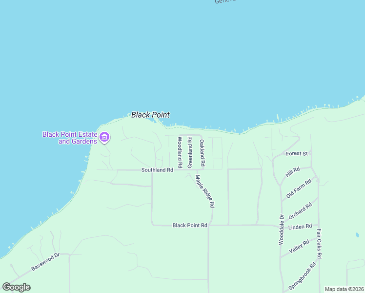 map of restaurants, bars, coffee shops, grocery stores, and more near N1840 Woodland Rd in Lake Geneva