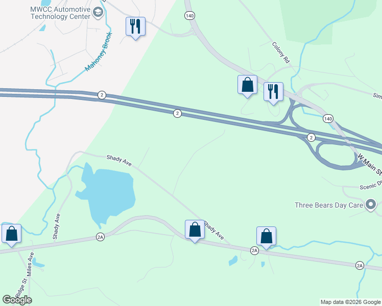 map of restaurants, bars, coffee shops, grocery stores, and more near 20 Sunset Road in Westminster