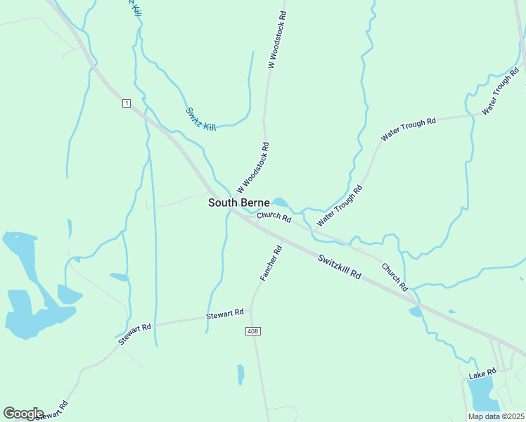 map of restaurants, bars, coffee shops, grocery stores, and more near 120 Church Road in Berne