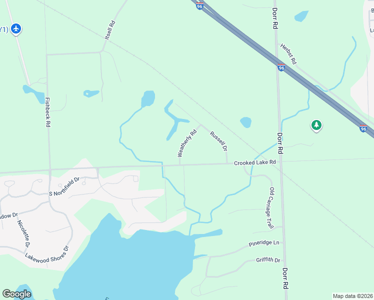 map of restaurants, bars, coffee shops, grocery stores, and more near 5639 Crooked Lake Road in Howell