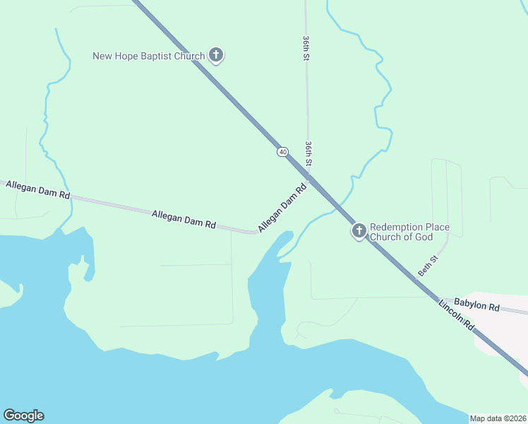 map of restaurants, bars, coffee shops, grocery stores, and more near 3625 Allegan Dam Road in Allegan