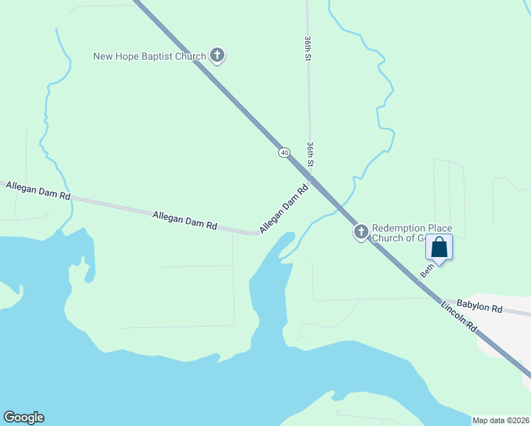 map of restaurants, bars, coffee shops, grocery stores, and more near 3625 Allegan Dam Road in Allegan