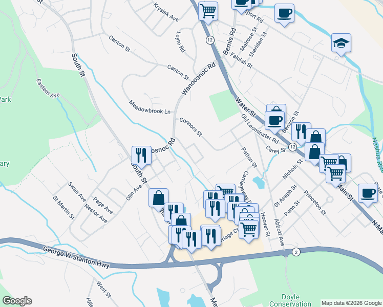 map of restaurants, bars, coffee shops, grocery stores, and more near 70 Rodiman Avenue in Fitchburg
