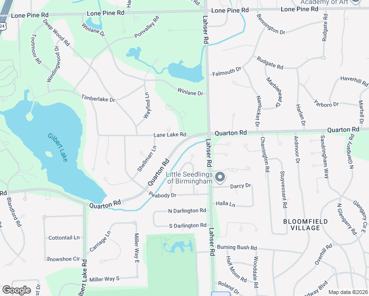 map of restaurants, bars, coffee shops, grocery stores, and more near 3733 Quarton Road in Bloomfield Township