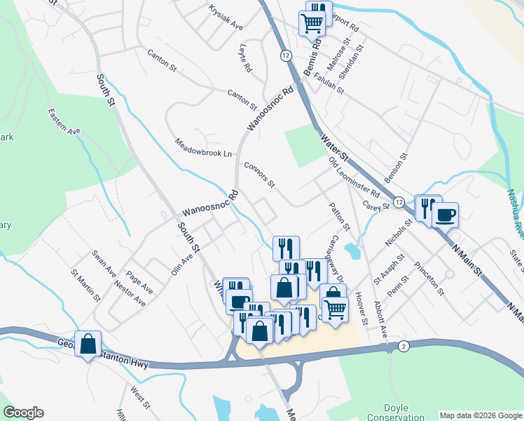 map of restaurants, bars, coffee shops, grocery stores, and more near 70 Rodiman Avenue in Fitchburg
