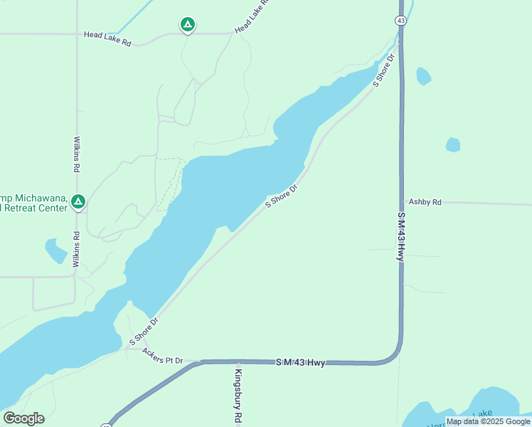 map of restaurants, bars, coffee shops, grocery stores, and more near 3983 South Shore Drive in Delton