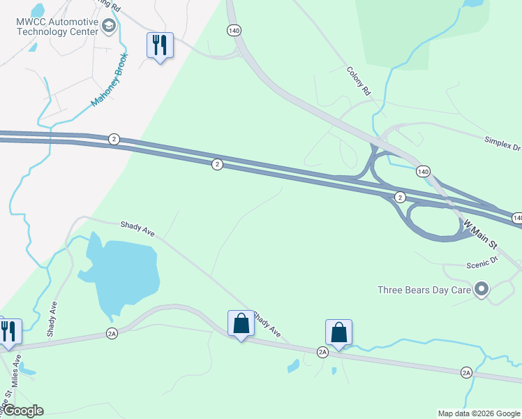 map of restaurants, bars, coffee shops, grocery stores, and more near 23 Sunset Road in Westminster