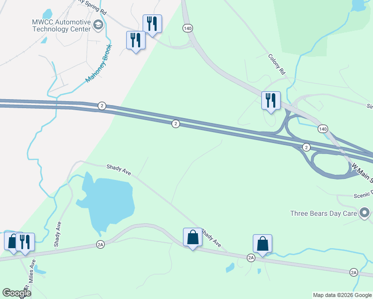 map of restaurants, bars, coffee shops, grocery stores, and more near 30 Sunset Road in Westminster
