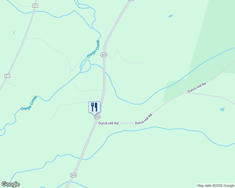 map of restaurants, bars, coffee shops, grocery stores, and more near 2068 Highway 205 in Mount Vision