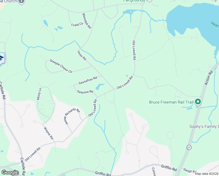 map of restaurants, bars, coffee shops, grocery stores, and more near 58 Old Lowell Road in Westford