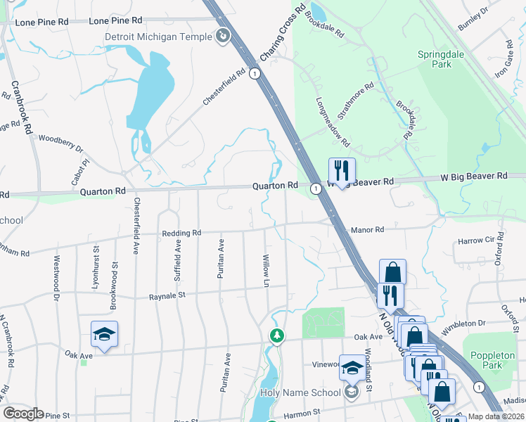 map of restaurants, bars, coffee shops, grocery stores, and more near 1155 Quarton Road in Birmingham