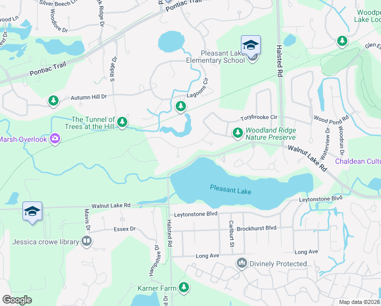 map of restaurants, bars, coffee shops, grocery stores, and more near 6915 Lakemont Circle in West Bloomfield Township