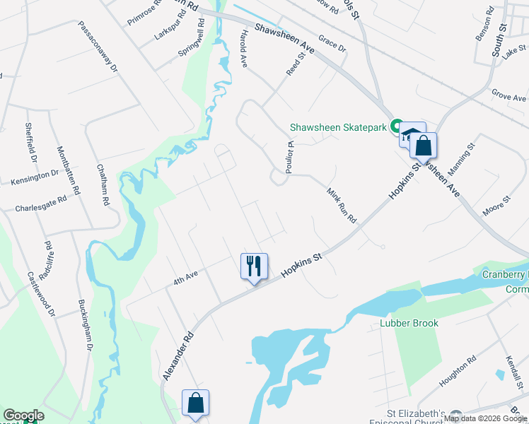 map of restaurants, bars, coffee shops, grocery stores, and more near 37 Albany Street in Wilmington