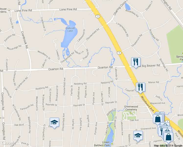 map of restaurants, bars, coffee shops, grocery stores, and more near 1584 Ashford Lane in Birmingham