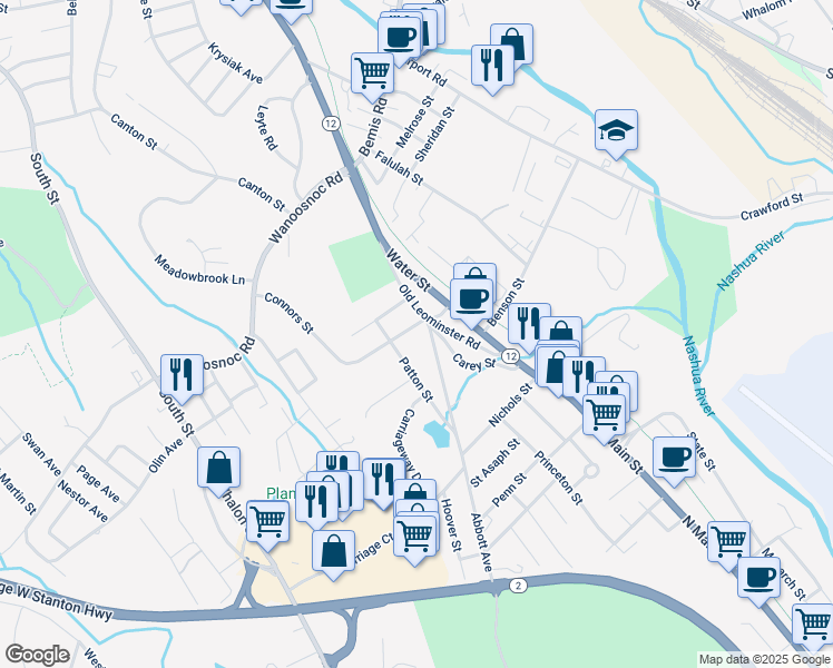 map of restaurants, bars, coffee shops, grocery stores, and more near 76 Abbott Avenue in Fitchburg