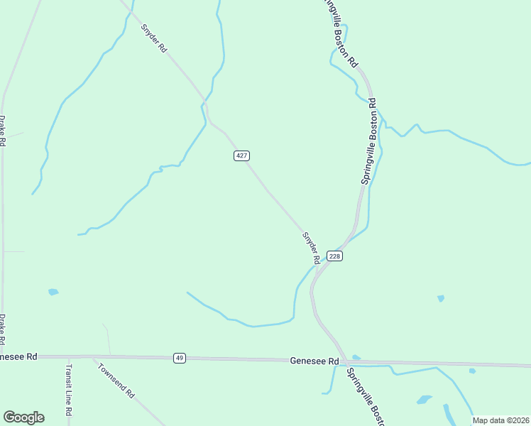 map of restaurants, bars, coffee shops, grocery stores, and more near 11816 Snyder Road in Springville