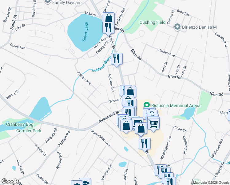 map of restaurants, bars, coffee shops, grocery stores, and more near 15 Hobson Avenue in Wilmington