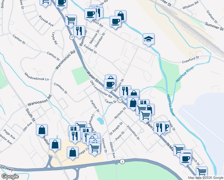 map of restaurants, bars, coffee shops, grocery stores, and more near 70 Benson Street in Fitchburg