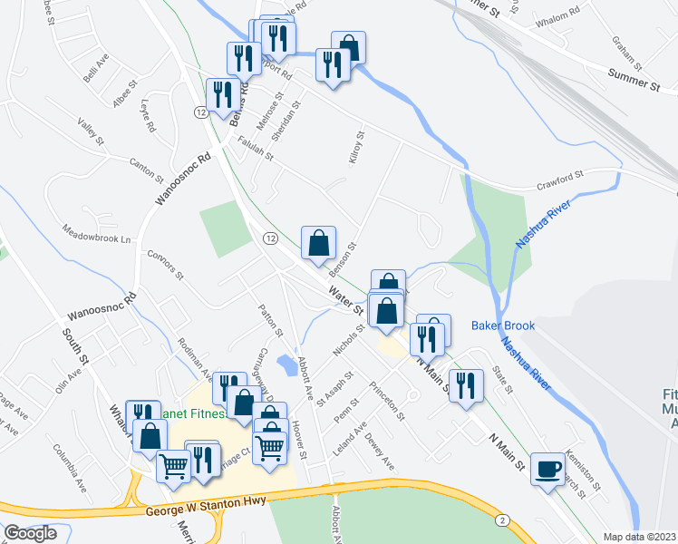 map of restaurants, bars, coffee shops, grocery stores, and more near 70 Benson Street in Fitchburg