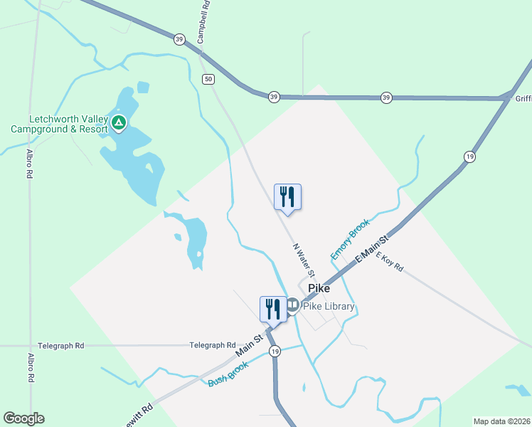 map of restaurants, bars, coffee shops, grocery stores, and more near 73 North Water Street in Gainesville