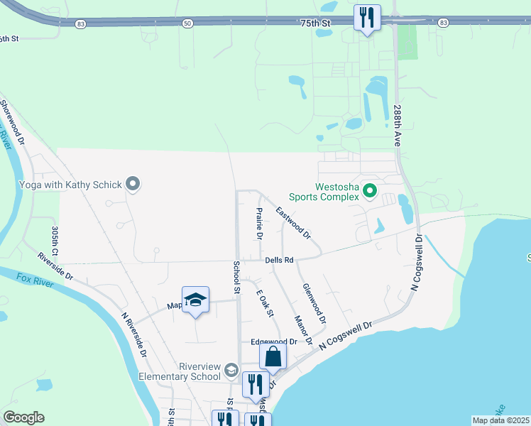 map of restaurants, bars, coffee shops, grocery stores, and more near 1095 Meadow Drive in Silver Lake