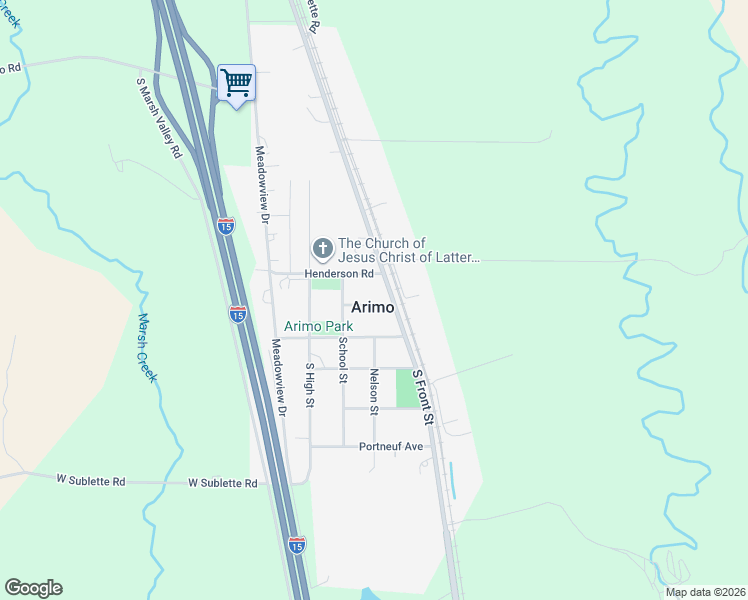 map of restaurants, bars, coffee shops, grocery stores, and more near 90 South Railroad Avenue in Arimo