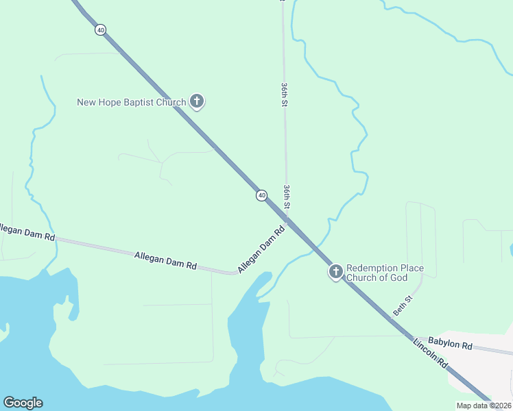 map of restaurants, bars, coffee shops, grocery stores, and more near 1944 Lincoln Road in Allegan