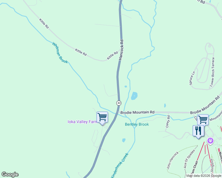 map of restaurants, bars, coffee shops, grocery stores, and more near 3401 Hancock Road in Williamstown