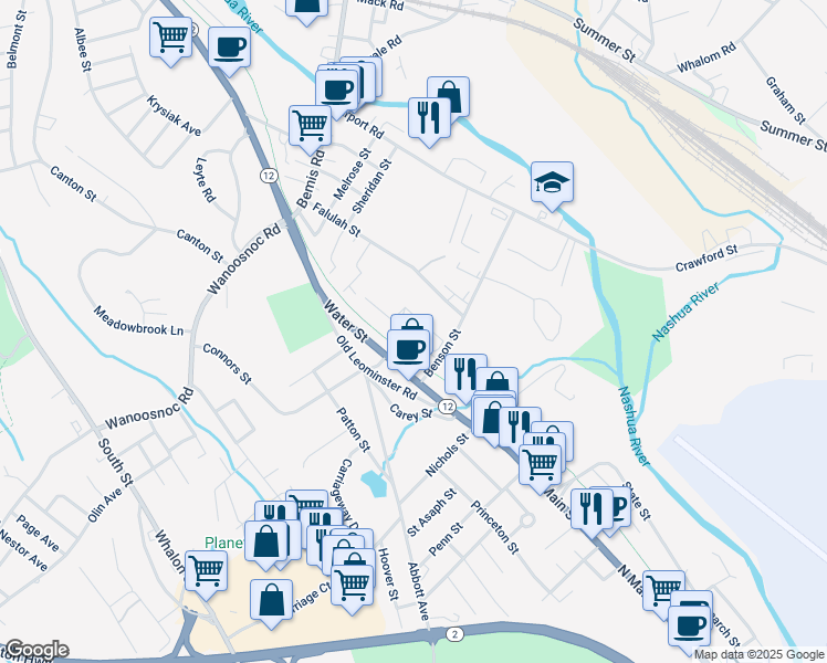 map of restaurants, bars, coffee shops, grocery stores, and more near 161 Benson Street in Fitchburg