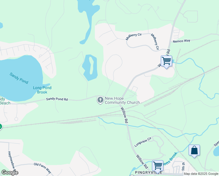 map of restaurants, bars, coffee shops, grocery stores, and more near 146 Sandy Pond Road in Ayer