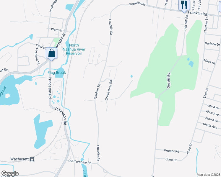 map of restaurants, bars, coffee shops, grocery stores, and more near 39 Green Briar Road in Fitchburg
