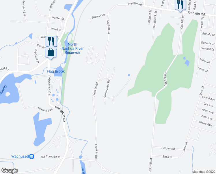 map of restaurants, bars, coffee shops, grocery stores, and more near 39 Green Briar Road in Fitchburg