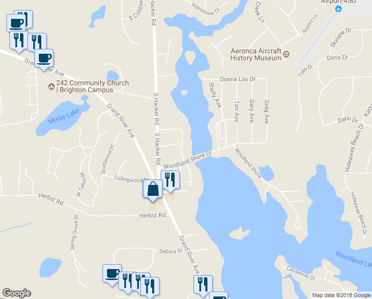 map of restaurants, bars, coffee shops, grocery stores, and more near 8190 Pine Ranch Drive in Brighton