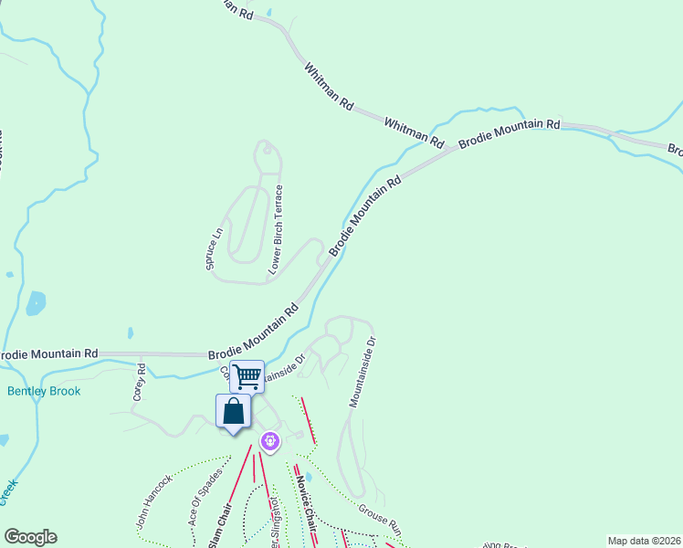 map of restaurants, bars, coffee shops, grocery stores, and more near 235 Brodie Mountain Road in Williamstown