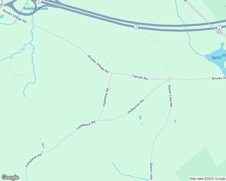 map of restaurants, bars, coffee shops, grocery stores, and more near Valentine Road in Phillipston