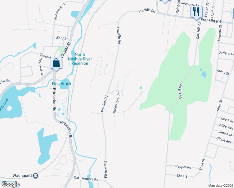 map of restaurants, bars, coffee shops, grocery stores, and more near 39 Green Briar Road in Fitchburg