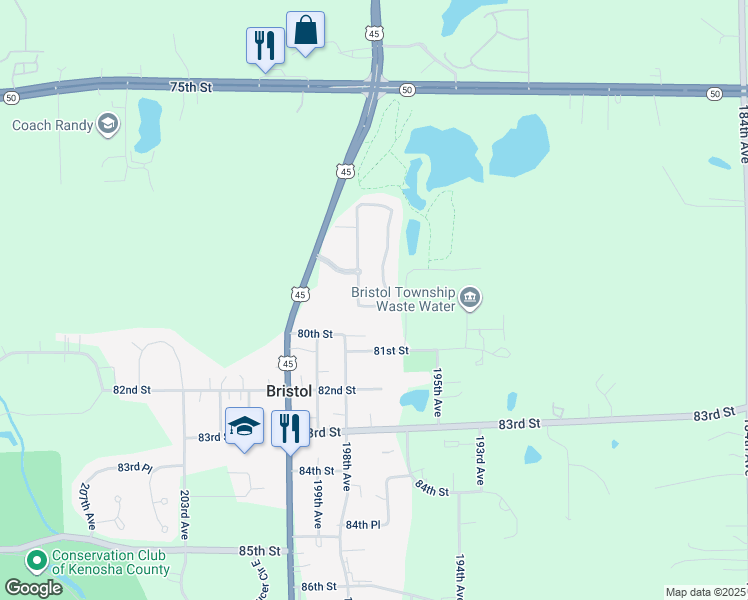 map of restaurants, bars, coffee shops, grocery stores, and more near 7926 Williamsburg Court in Bristol