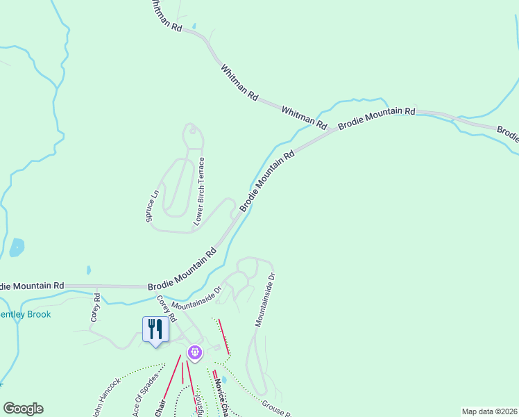 map of restaurants, bars, coffee shops, grocery stores, and more near 302 Brodie Mountain Road in Williamstown