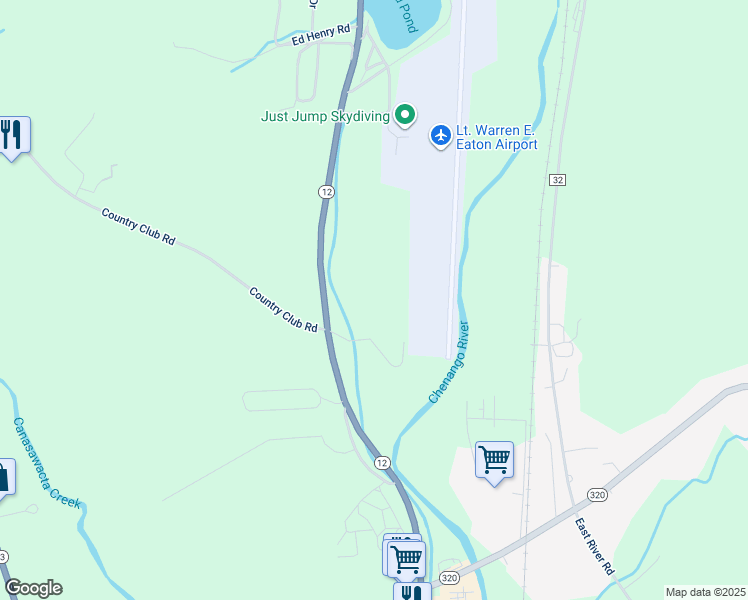 map of restaurants, bars, coffee shops, grocery stores, and more near 6286 State Route 12 in Norwich