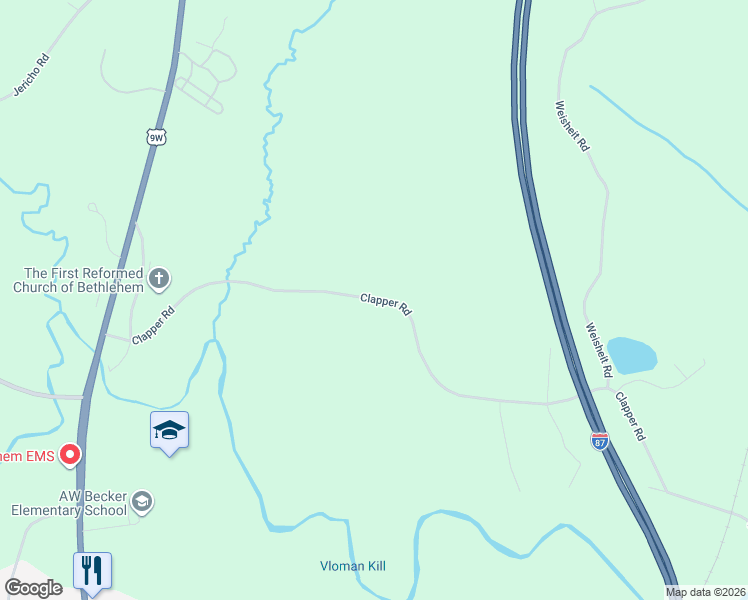 map of restaurants, bars, coffee shops, grocery stores, and more near 292 Clapper Road in Selkirk