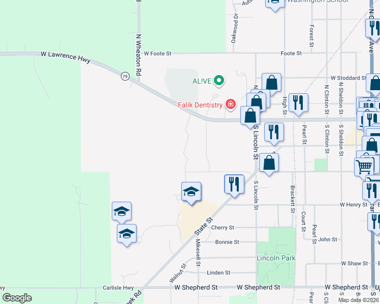 map of restaurants, bars, coffee shops, grocery stores, and more near 141 Legacy Park Drive in Charlotte