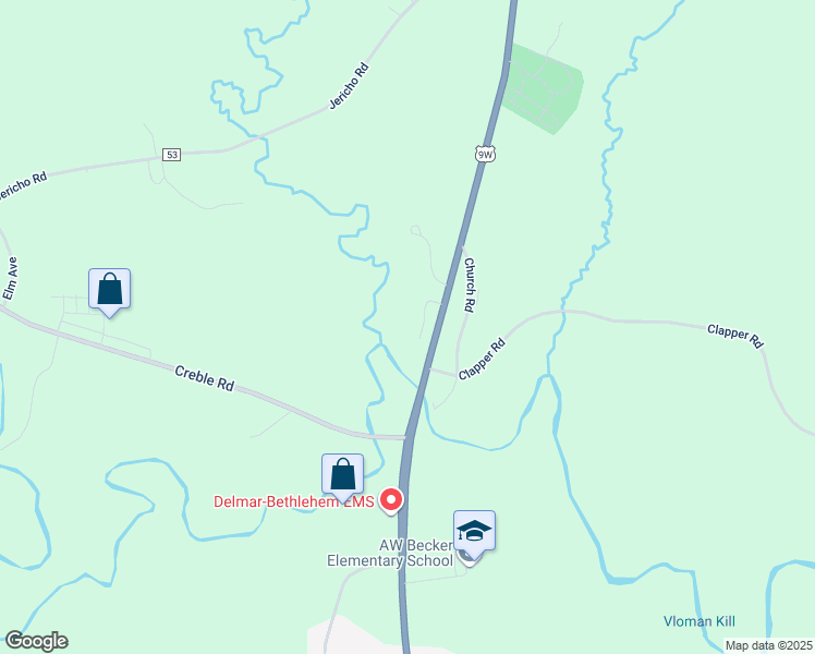 map of restaurants, bars, coffee shops, grocery stores, and more near 1035 US Route 9w in Selkirk