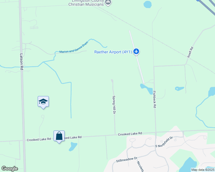 map of restaurants, bars, coffee shops, grocery stores, and more near 2700 Spring Hill Drive in Howell