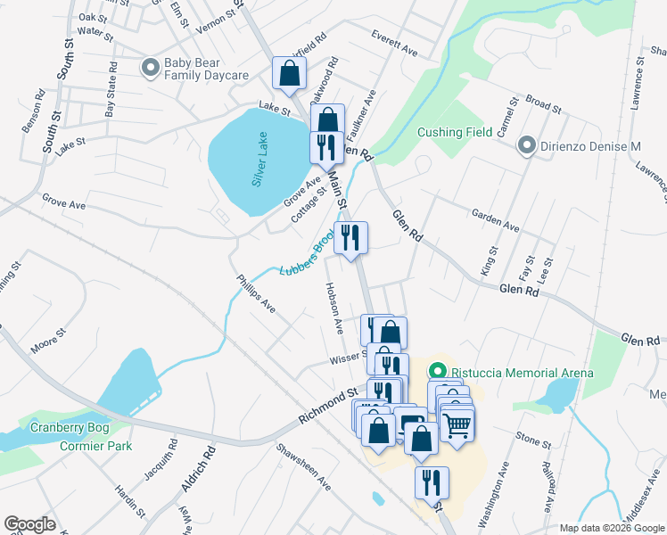 map of restaurants, bars, coffee shops, grocery stores, and more near 2a Pine Avenue in Wilmington